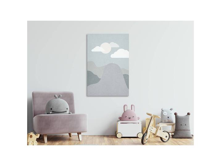Tableau déco Mountain Adventure Lin Gris 40 x 60cm