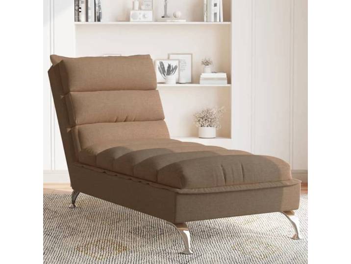 Chaise longue avec coussins marron tissu chaise de canapé longue chaise longue de chambre chaise de canapé longue 379471