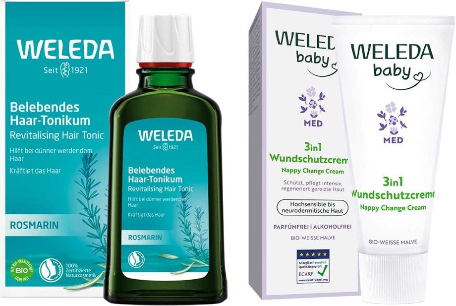 Weleda Weisse Malve Wundschutzcreme & Belebendes Haar-tonikum 1Set