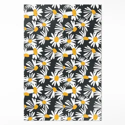 TEPPICH 80x120 cm Gemalte Gänseblümchen und Wildblumen