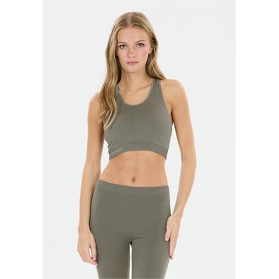 Sport-BH ENDURANCE "Querubin", Damen, Gr. L/XL, grün (taupe), 92% Polyamid, 8% Elasthan, unifarben, BHs Sport-BH, in nahtloser Qualität