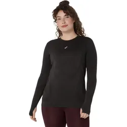 Asics Damenlaufshirt Road Seamless LS Top, Performance Black/Graphite Grey - schwarz / 40