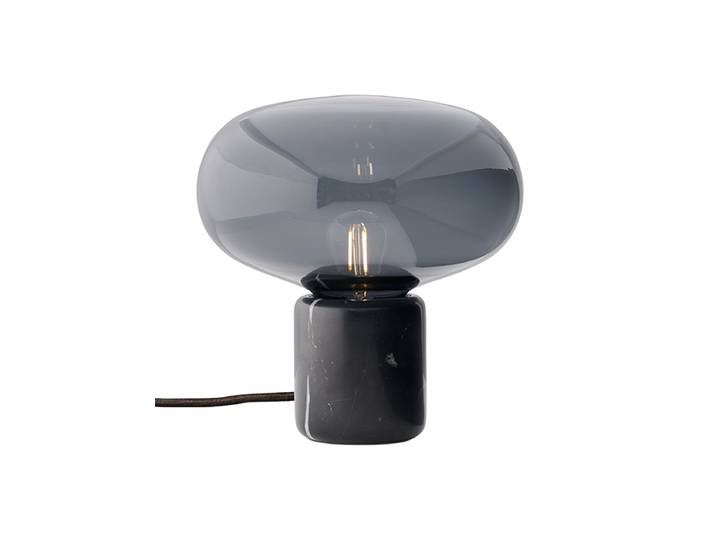 Design Tischlampe „Karl-Johan“ mit Marmorsockel Schwarz, Grau NEW WORKS