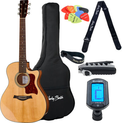 Harley Benton Custom Line CLG-48CE Wi Bundle Natur Hochglanz
