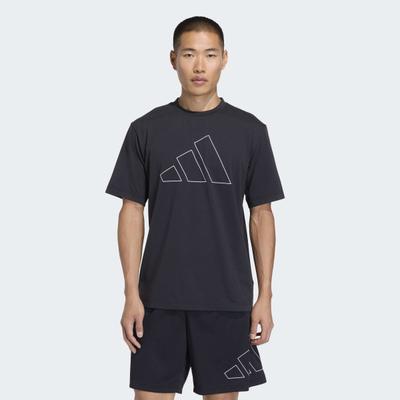 T-Shirt ADIDAS PERFORMANCE "WORKOUT ESSENTIALS FEELREADY LOGO", Herren, Gr. XL, schwarz, Obermaterial: 70% Polyester, 30% Baumwolle, Rundhals, Shirts T-Shirt