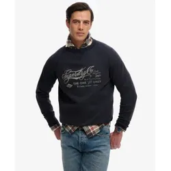Superdry für Herren. M2014474A Merchant Vintage Print navy Sweatshirt (3XL), Lässig, Baumwolle, Marine