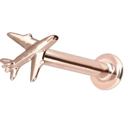 14 Karat Gold Labret mit Push Fit FLUGZEUG