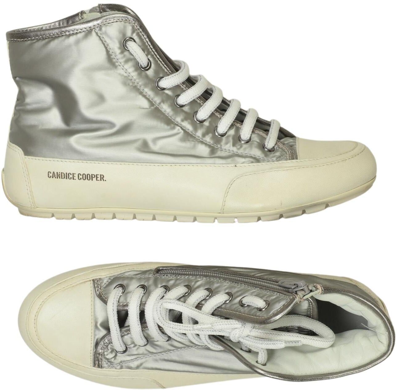 Candice Cooper Damen Sneaker, Silber, Gr. EU 39, Kunstleder / Leder - Second Hand
