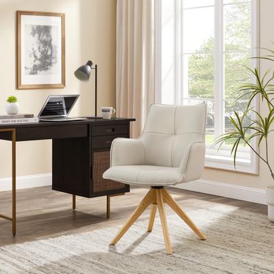 Art Leon Genuine Leather Home Office Swivel Chair