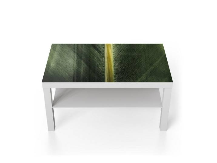 DEQORI Couchtisch 'Grüne Blattader', Glas Beistelltisch Glastisch modern