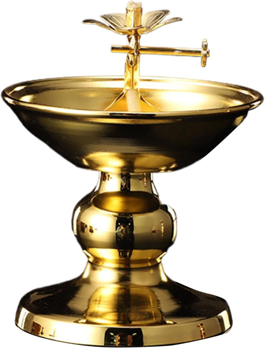 Bronskleurige Olielamp Schotel Votive Houder met Antislipbasis - 10 x 8,5 cm
