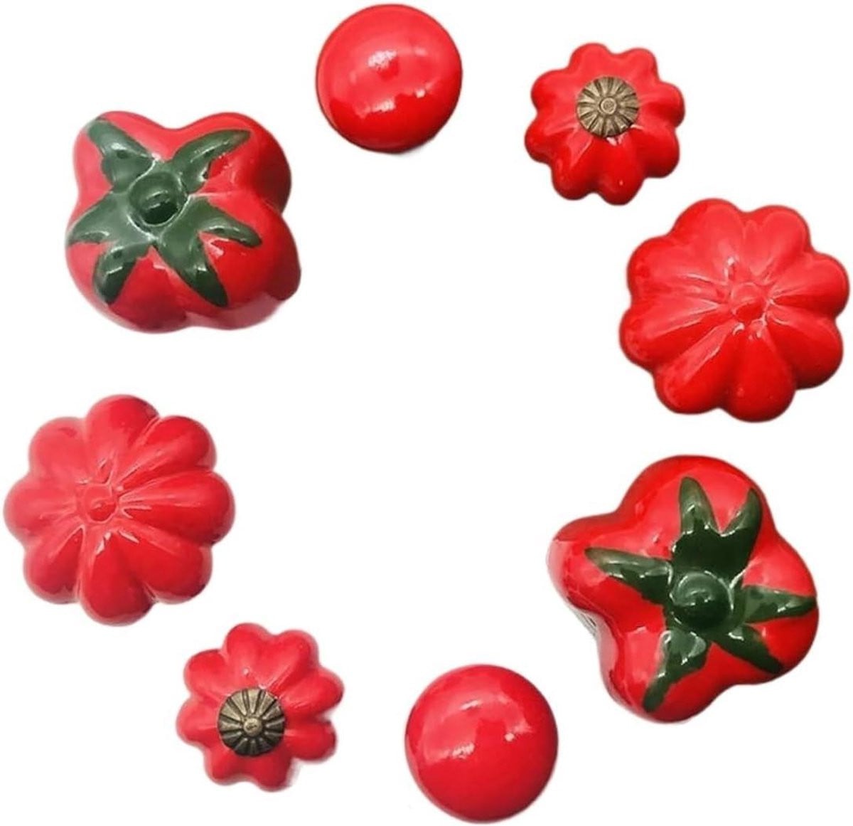 Keramische pompoenknoppen ladeknop decoratie rode paprika zinklegering diameter 38mm