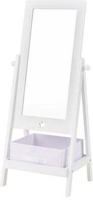 Costway Kids Full Length Mirror 360 Degree Rotatable Dressing Mirror with Storage Bin-White