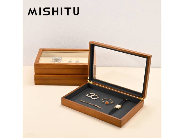 MISHITU – boîte de rangement de bijoux en bois, boîte de rangement de montre, bague, collier, Bracelet, étui de rangement de bijoux, boîte d'exposition de boucles d'oreilles