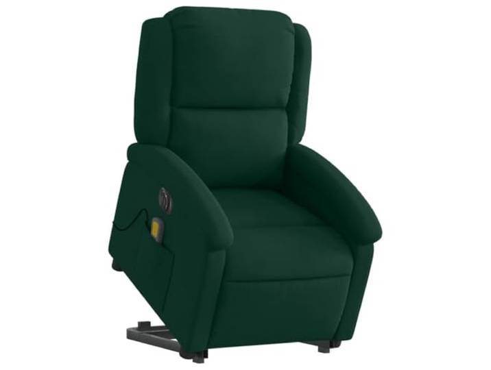 vidaXL Massagesessel mit Aufstehhilfe Elektrisch Dunkelgrün Samt