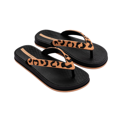 Zehentrenner IPANEMA "IPANEMA FESTA FEM", Damen, Gr. 37, schwarz (schwarz, schwarz, beige), Synthetik, Schuhe Zehentrenner, für sportliches Auftreten, mit profiliertem Laufsohlenprofil