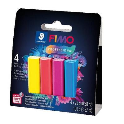 STAEDTLER FIMO professional 8043-S Farbset, True Colours, 4 Halbblöcke à 25 g, 8043-S1