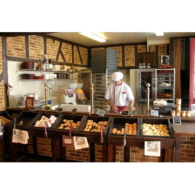 Papermoon "BÄCKEREI-STEINWAND ZIEGELWAND HOLZ STRUKTUR BISTRO DEKO"