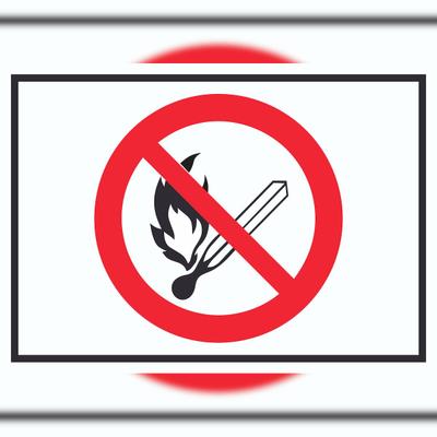 HB-Druck Feuer und offenes Licht verboten Symbol Schild A6 (105x148mm)