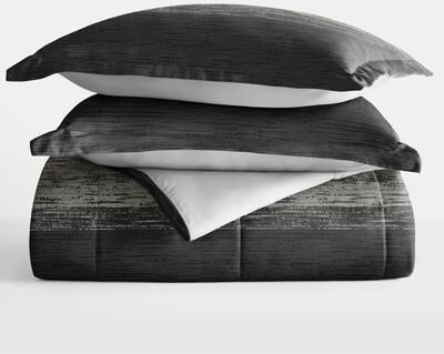 Becky Cameron Reversible Down-Alternative Comforter in Ombre and Soft Stripe