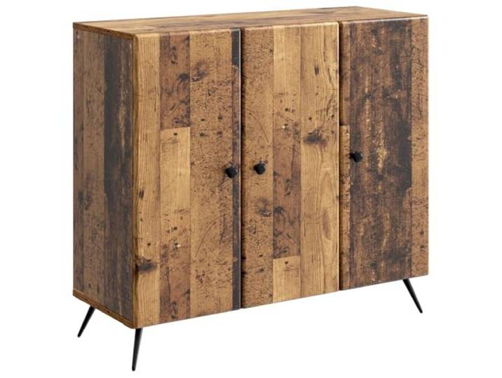 TEKGHUT Sideboard Altholz 89 x 34,5 x 80 cm Holzwerkstoff Stabile Materialien, viele Stauraumfächer, Regale, Türen, flexibles Design, Esszimmer, Flur, Wohnzimmer
