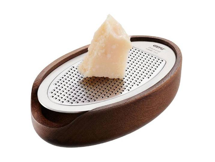 Käsereibe GEFU GEFU Käsereibe Parmezo Silber/Braun , silber braun, Küchenreiben, Käsereibe