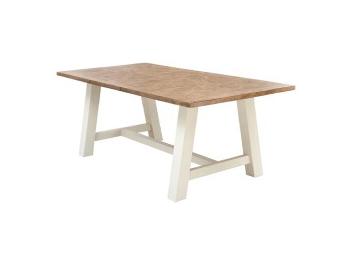 Riess Ambiente Esstisch Hamptons 165cm - braun Creme - Pinienholz 6 Sitzplätze, hochwertig, individuelle Maserung, stabile Konstruktion, 100 kg Belastbarkeit, Unikat, Holzgestell