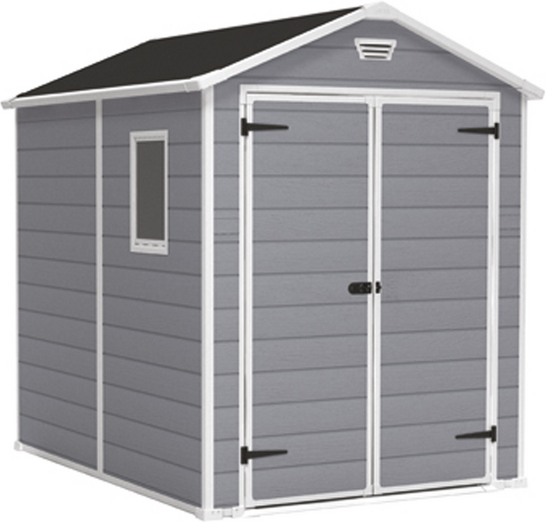 Keter Manor gris - Abri de jardin - Avec fenêtre latérale - 186x237x227 cm