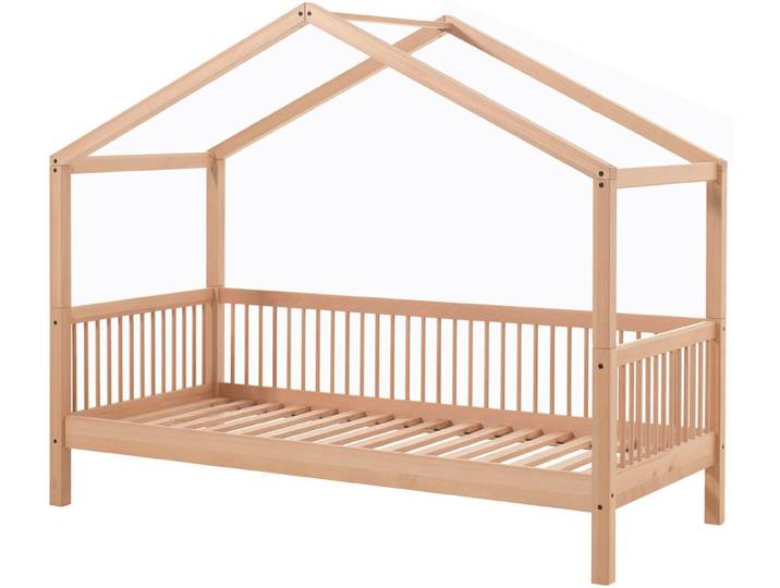 Hausbett VIPACK Forrest mit hochwertiger und stabiler Verarbeitung, Made in Europe , braun (buche natur, buche natur, buche natur), B:97,5cm H:170cm L:207,5cm, Betten, Hausbett, wahlweise ohne oder mit Textilhimmel