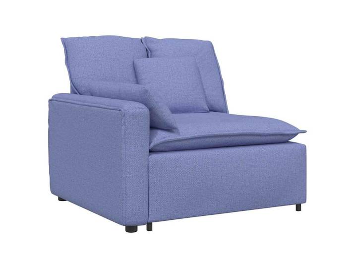 vidaXL Sofaelement Modulares Sofa Endmodul mit Armlehne Kissen Jeansblau 100 cm