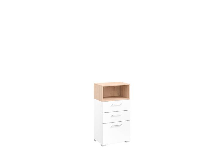 Cantus Kommode, Weiß, Eiche, 3 Schublade(n) Schubladen, 50x108x41.9 cm, Made in Germany, Beimöbel erhältlich, stehend, Wohnzimmer, Kommoden & Sideboards, Kommoden
