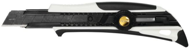 Tajima Cutter universel avec manche bimatière et pointe de travail avec 1 lame Razar Black, 18 mm (DFC561N)