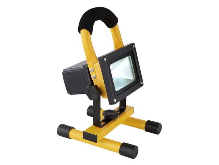 LED Baustrahler Fluter Baustellenbeleuchtung Außenlampe Akku Strahler schwenkbar, 7W 600lm kaltweiß, LxH 14,5 x 22,5 cm
