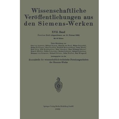 Wissenschaftliche Veröffentlichungen aus den Siemens-Werken, Taschenbuch von Friedrich Heintzenberg,Rudolf Bingel,Hellmut Bumm,Max Konetzky,Fritz