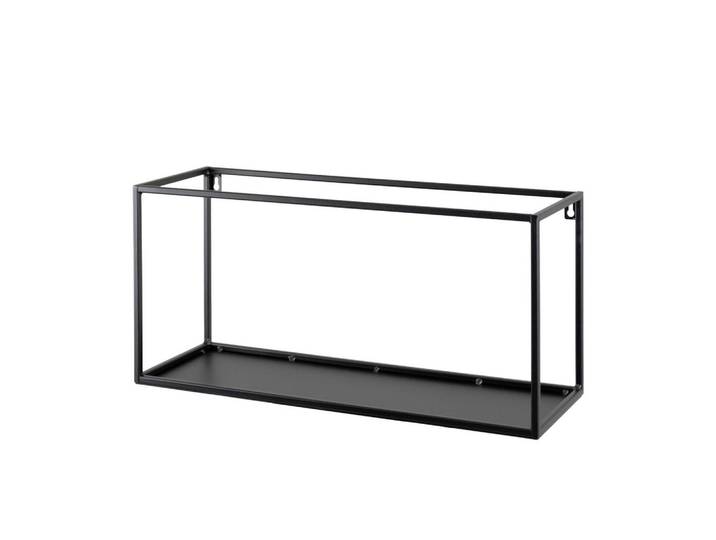 Wandregal, Schwarz, Metall, 19x62x25 cm, Handmade in Europe, hängend, Wohnzimmer, Regale, Wandregale