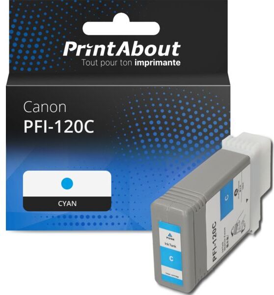 PrintAbout Cartouche compatible Canon PFI-120C - Cyan Cyan