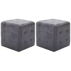 vidaXL Nachttische 2 Stk. Grau 30x30x30 cm Wildleder-Optik