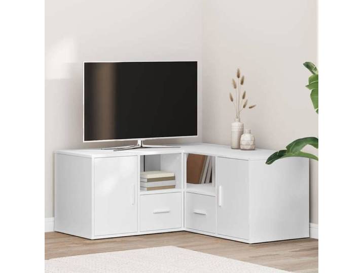 NEW 2026  Armoire d'angle - 1 PC - avec stockage - blanc 160x40x45 cm bois d'ingénierie L4696