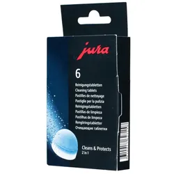 JURA 62715 Hausgeräte-Reiniger, 2-Phasen Reinigungstabletten, 6 Stück