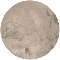 benuta Nest - Kunstfell-Teppich Dave Taupe ø 180 cm rund