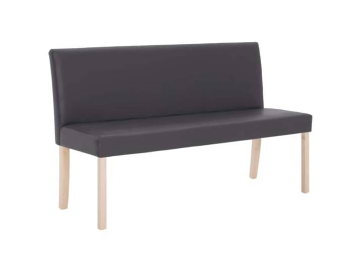 HBBMGYD Sitzbank, 139,5 cm, Grau Kunstleder Rahmen aus massivem Kiefernholz, dicke Schaumstoffpolsterung, klassischer Stil, Wohnzimmer, Flur, Sitzerhöhung