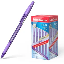 Kugelschreiber 0,35mm 50er Pack Lila - mit Gummigriff - Kulis Kulischreiber Stifte Schreibstifte für Schule & Bürobedarf - R-301 Violet