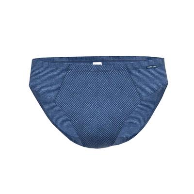 Slip AMMANN "Mini Slip Day Modern / Jeans", Herren, Gr. 8, blau (dunkelblau), Obermaterial: 72% Baumwolle CO. 25% Polyester PES. 3% Elasthan EL., Unterhosen Slip