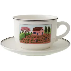 CAPPUCCINOTASSE MIT UNTERTASSE Design Naif bunt 330 ml