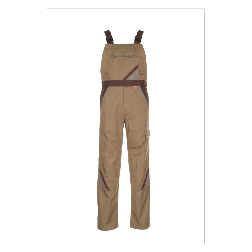 Planam Latzhose khaki/braun/zink 50 52 (50, 52) (42966643)