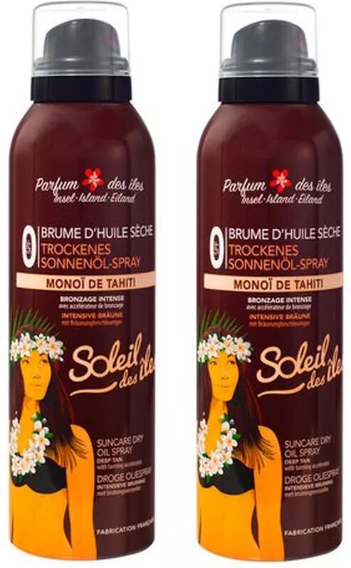 Soleil des iles - Duo Trockenes Öl Zerstäuber SPF0 mit Monoï, OS Duo Brume Huile IPO, 2x200 ml