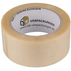 BB-Verpackungen GmbH 18 Rollen Klebeband PVC transparent mit Naturkautschuk Kleber Packband Paketklebeband Karton BB-Verpackungen