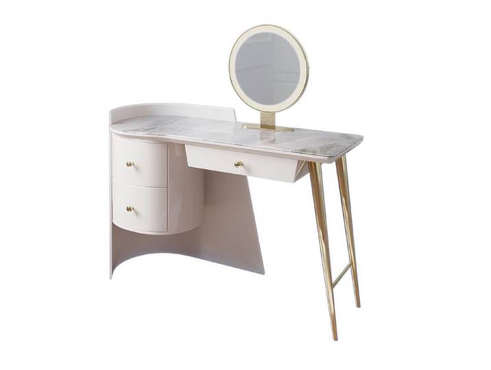 Xlmoebel Schminktisch Italienischer Schminktisch mit Hocker und Stauraum in elegantem Design (Schminktisch + Hocker, 2-St., Schminktisch + Hocker), Hergestellt in Europa