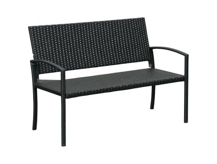Outsunny Gartenbank Polyrattan 2-Sitzer UV-beständig 122x60x85cm Schwarz