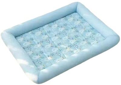 Fusion Finds Cooling Pet Bed For Dogs & Cats Breathable Cooling Dog Bed Waterproof Pet Cooling Mat blue l